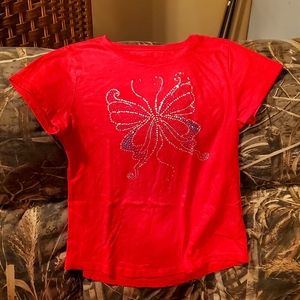 Wonder Nation red t-shirt with a cute butterfly design